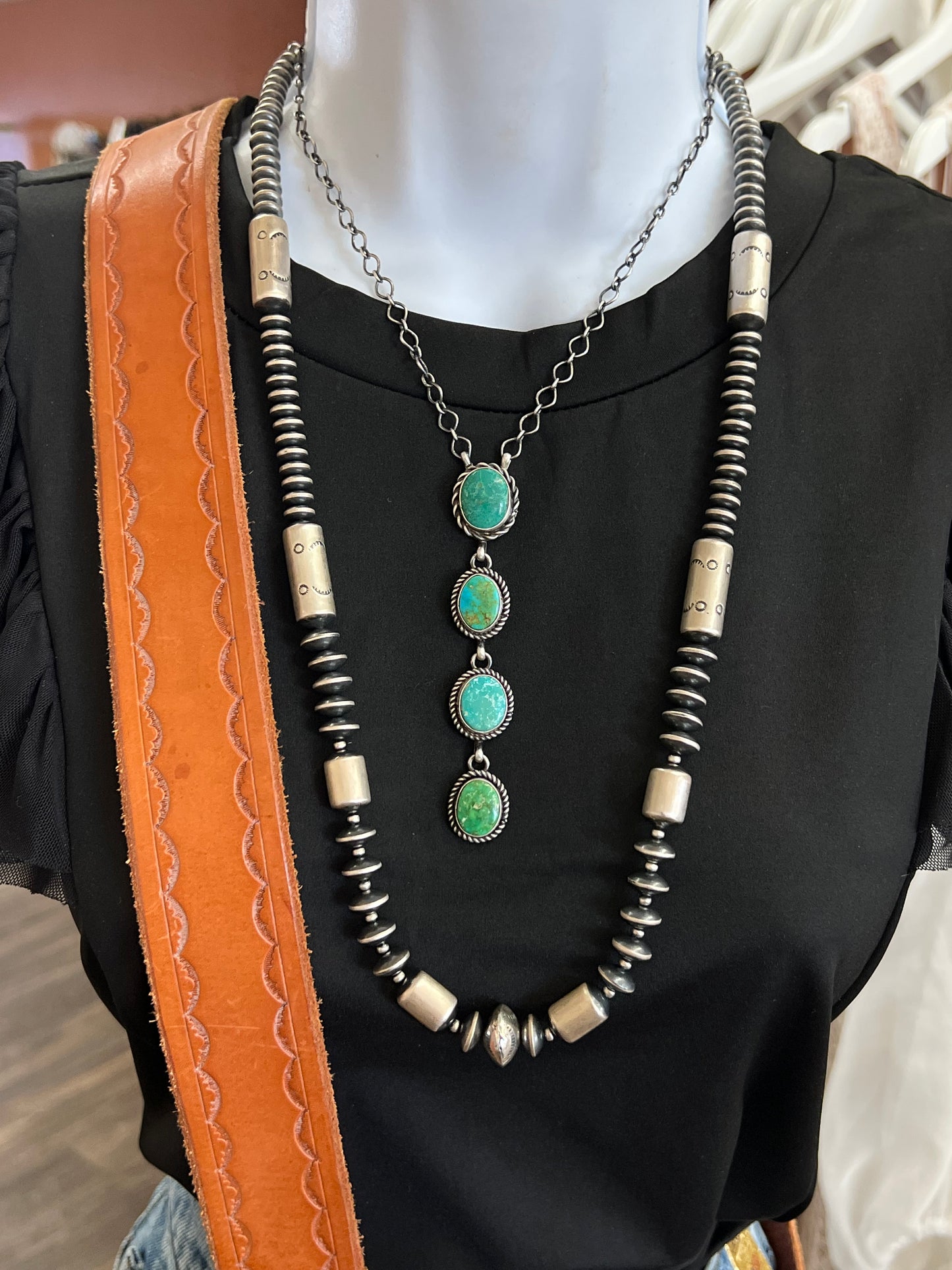 Kingman Turquoise Drop Necklace