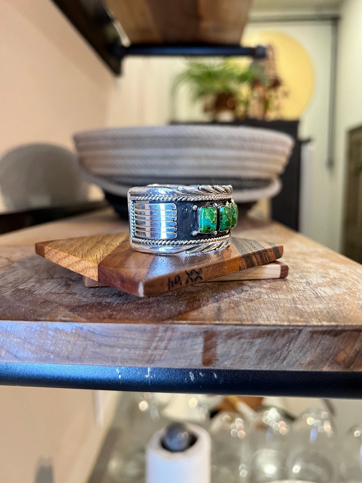 Green Nevada Turquoise Cuff