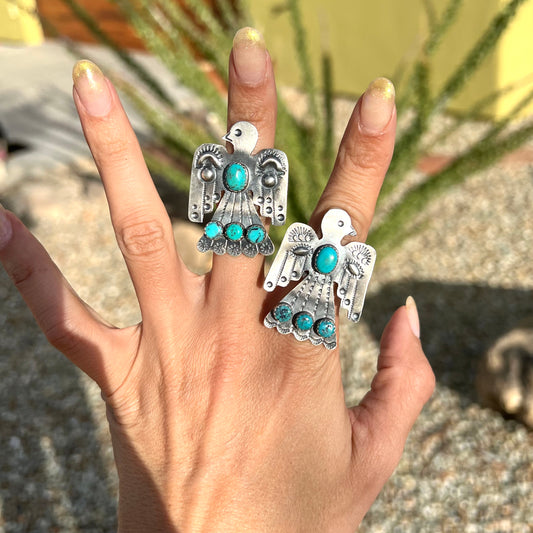 Turquoise Thunderbird Ring