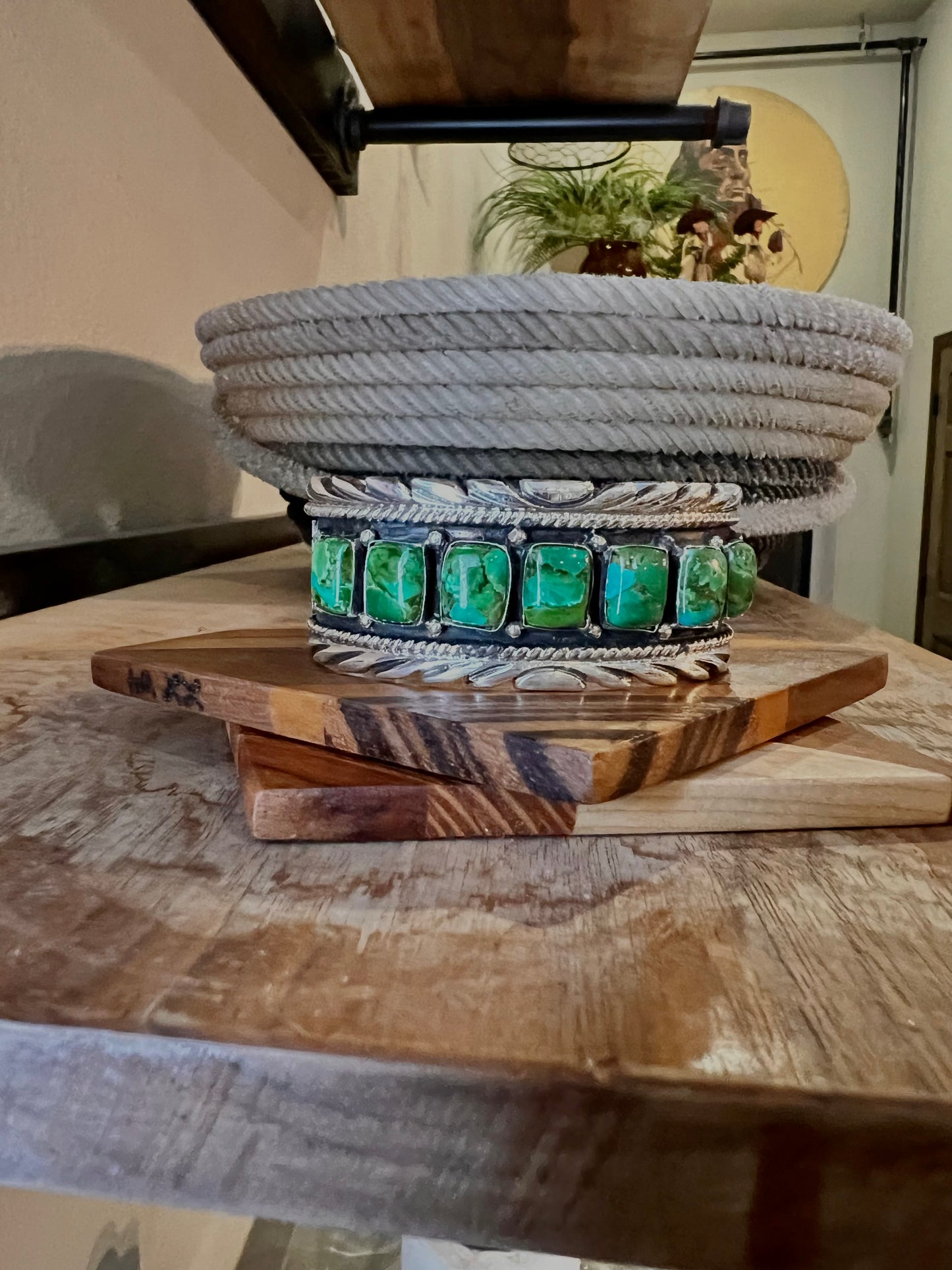 Green Nevada Turquoise Cuff