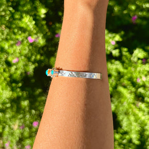 Kingman Turquoise + Orange Spiny Cuff