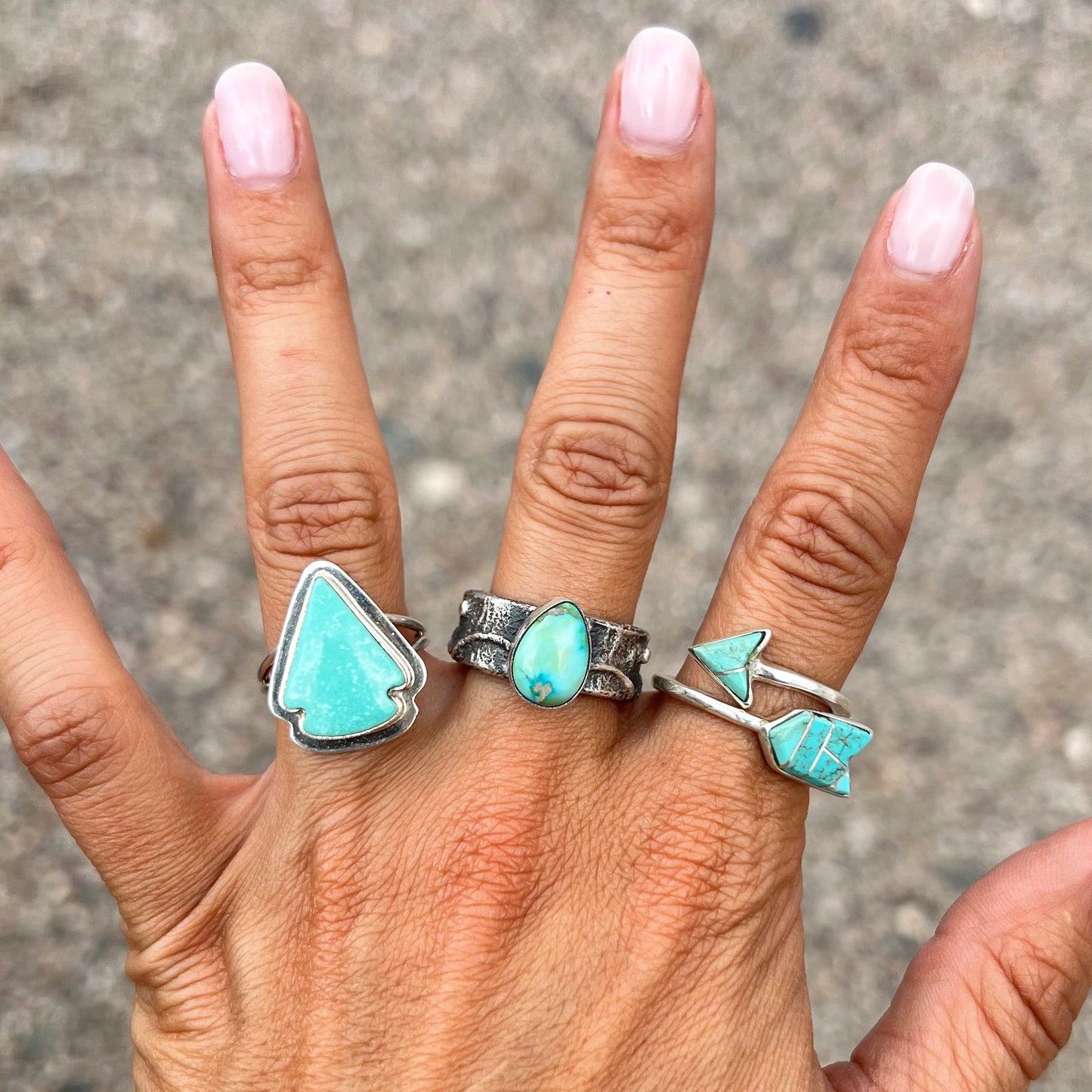 Adjustable Turquoise Inlay Arrow Ring