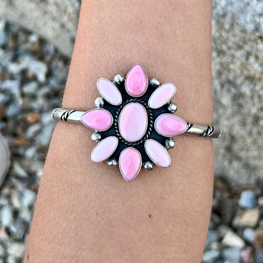 Pink Conch Cluster Cuff