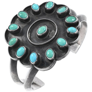 Vintage 1970’s Turquoise Flower Bracelet