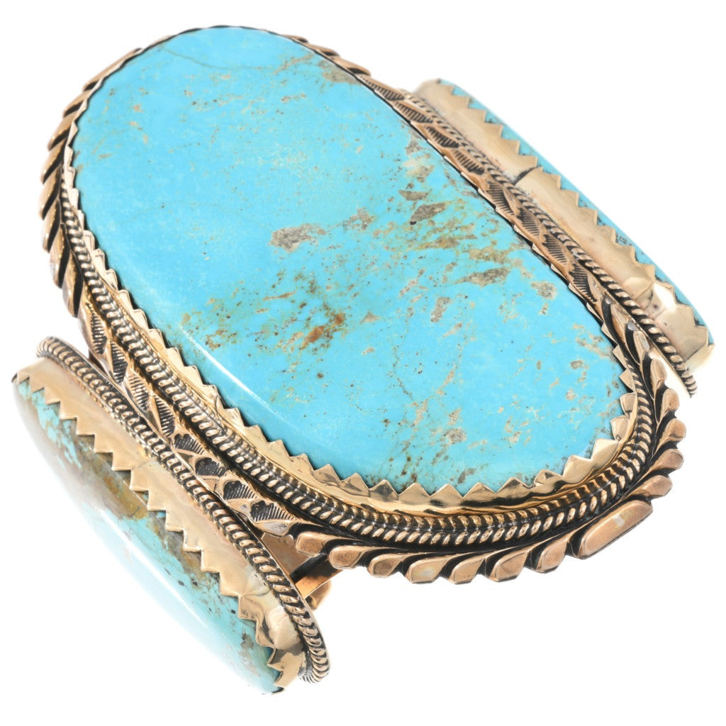 HUGE Vintage Turquoise Mountain Gold Cuff