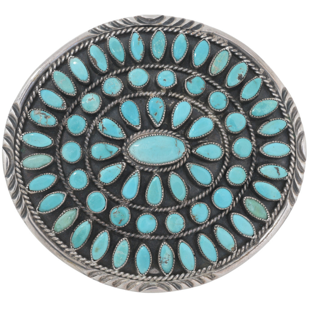 Vintage Turquoise & Sterling Belt Buckle