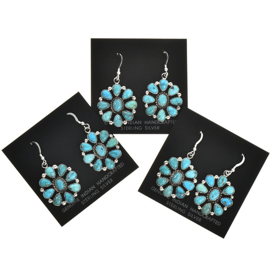 Natural Kingman Turquoise Cluster Earrings