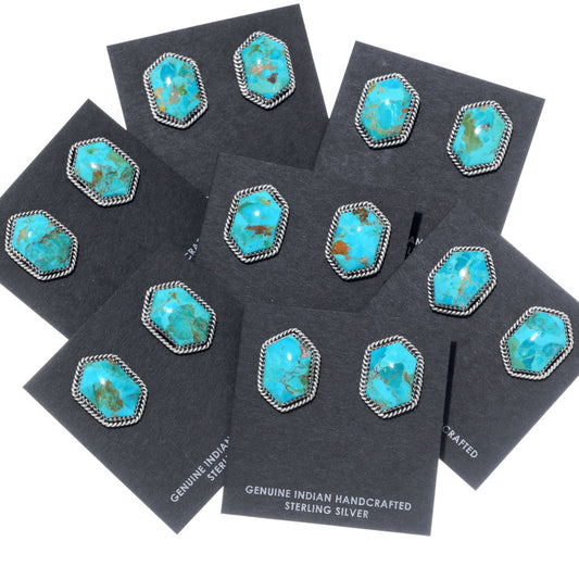 Kingman Turquoise Geo Studs