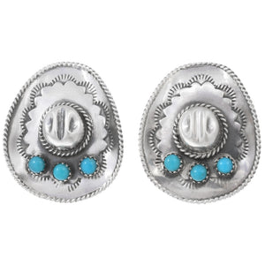 Turquoise Cowboy Hat Earrings