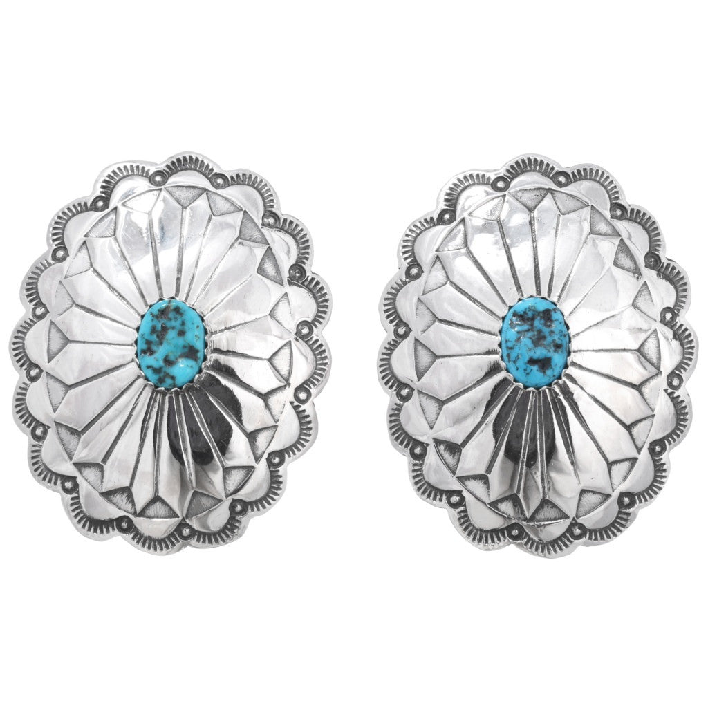 Turquoise Floral Concho Earrings