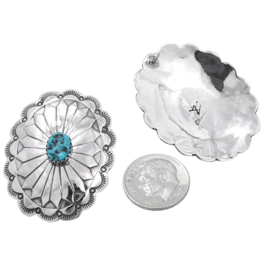 Turquoise Floral Concho Earrings