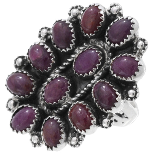 Dark Ruby Large Navajo Cluster Ring