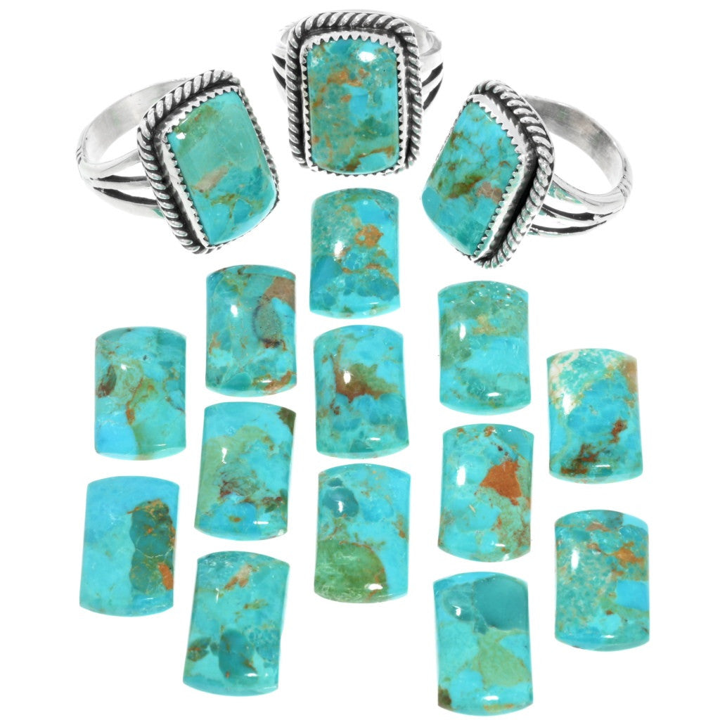 Traditional Navajo Rectangle Turquoise Ring