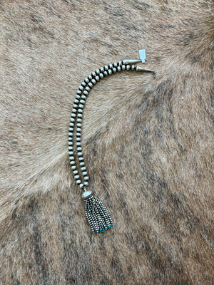 Handmade Navajo Pearls and Tassel Pendant