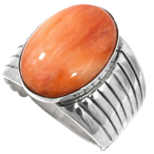 Orange Spiny and Sterling Ring