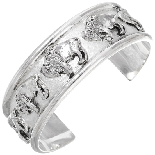 Sterling Silver 3D Buffalo Cuff