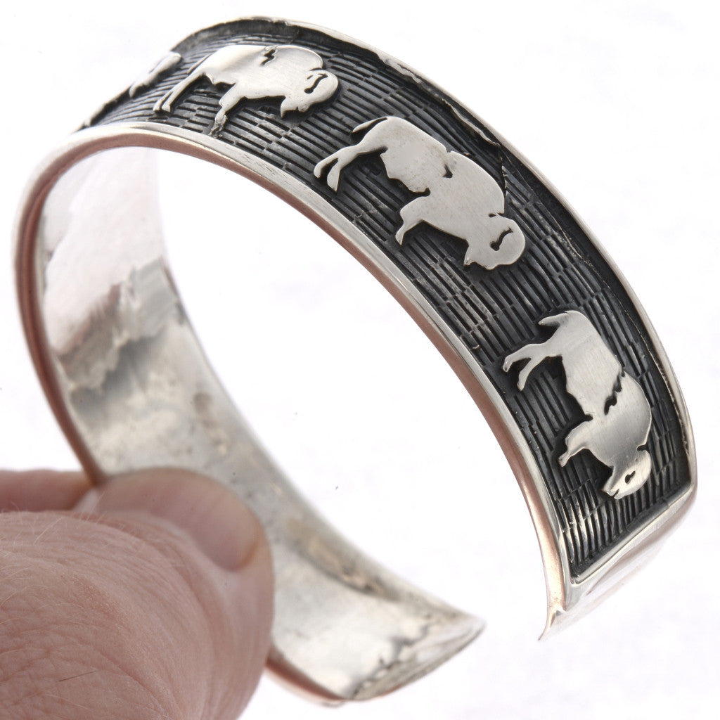 Sterling Silver 3D Buffalo Cuff Oxidized