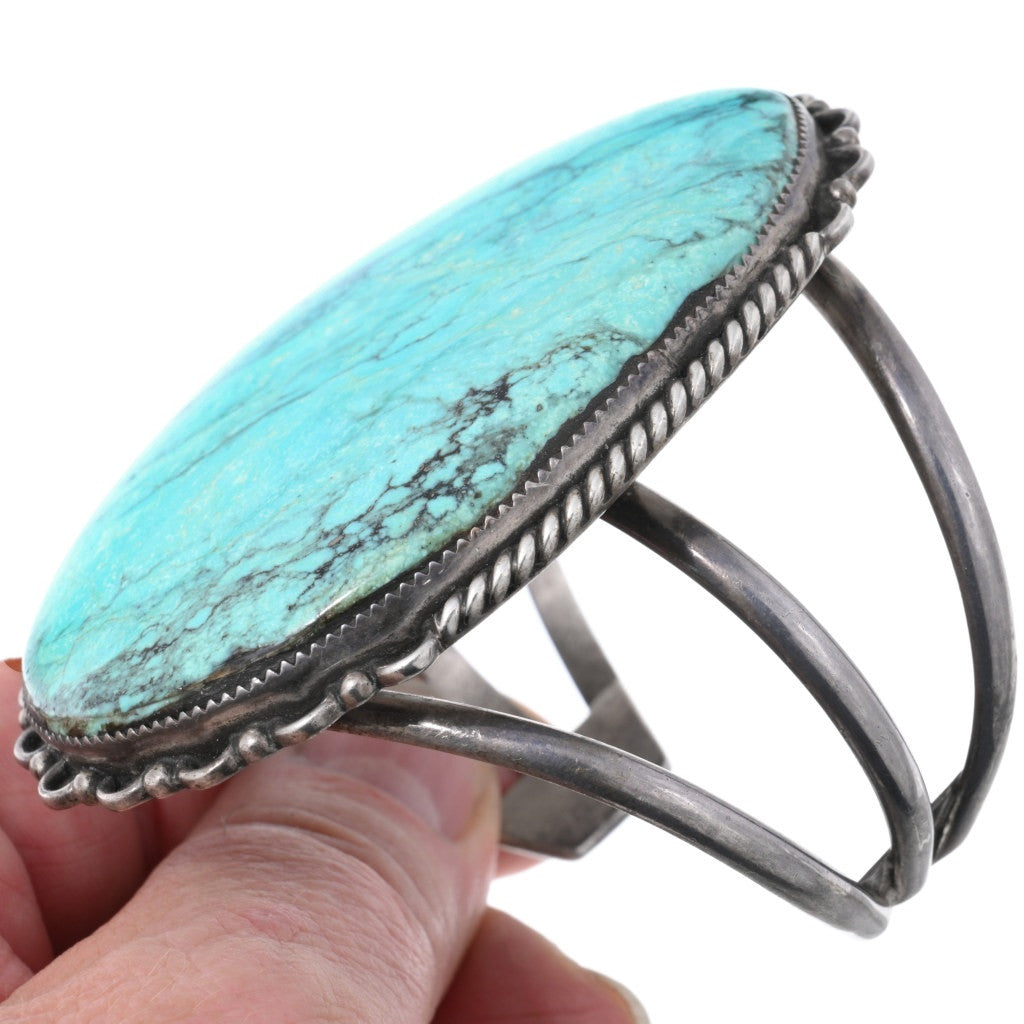 Huge Vintage 1960s Turquoise Cuff