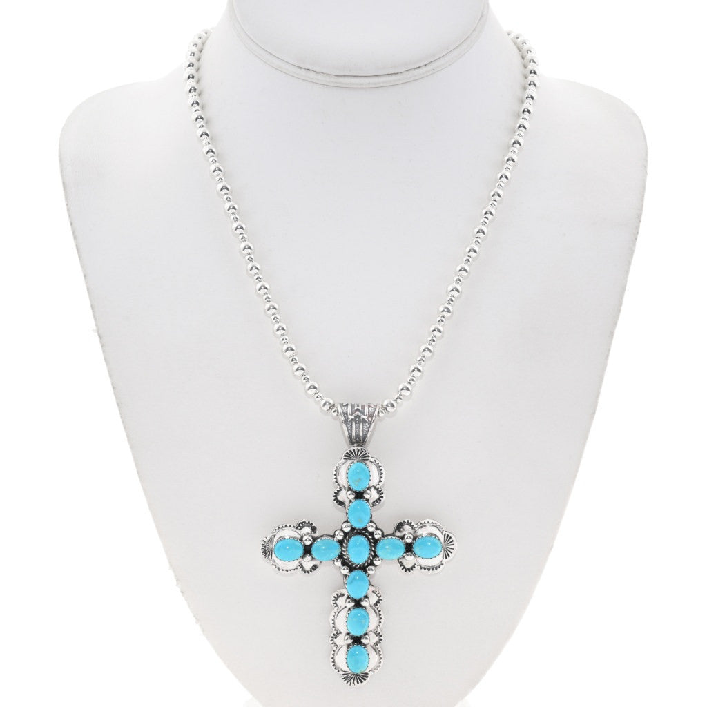 The Verna Turquoise Cross Pendant