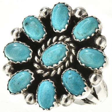 Navajo Turquoise Cluster Ring