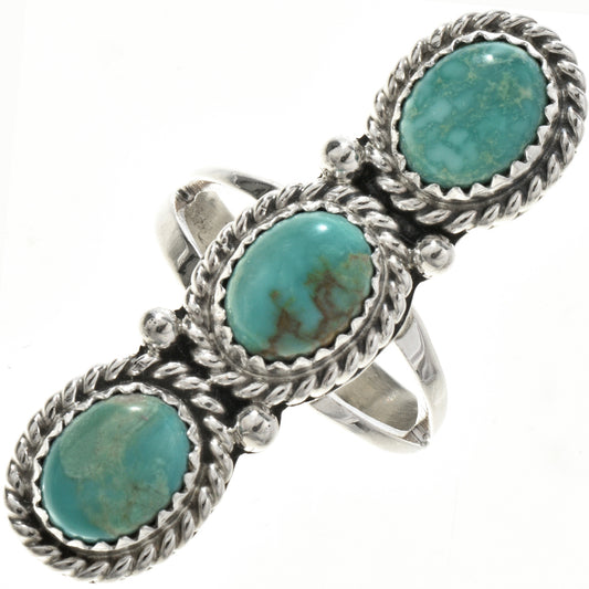 Triple Stone Navajo Turquoise Ring