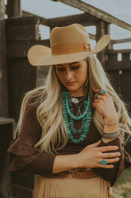 Double Strand Turquoise Heishi Necklace