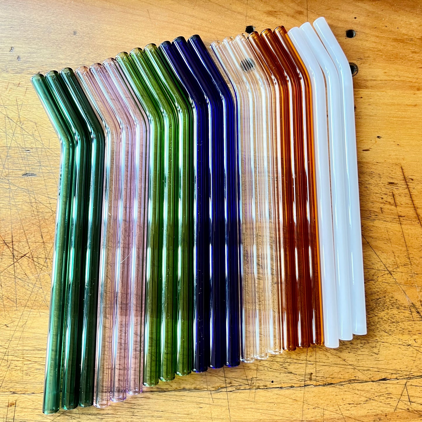 Glass Bent Straws - Handmade